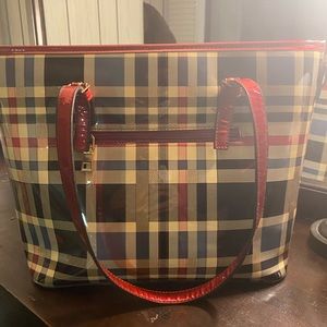 Designer plaid purse